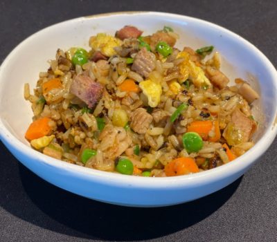 Two leftovers are getting a little TLC with this simple Pork Fried Rice. Day old rice and Perry’s Famous Pork Chop are transformed into a takeout favorite with toasted sesame oil, chile flakes and fresh scallions creating depths of nutty, spicy and savory flavors in every bite.