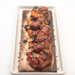 BBQ Bacon-Wrapped Cedar Plank Shrimp