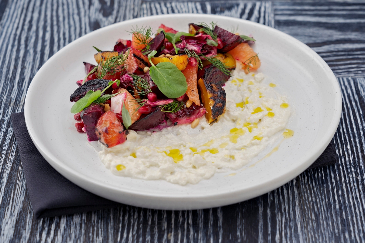 Grilled Beet, Grapefruit & Creamy Feta Salad