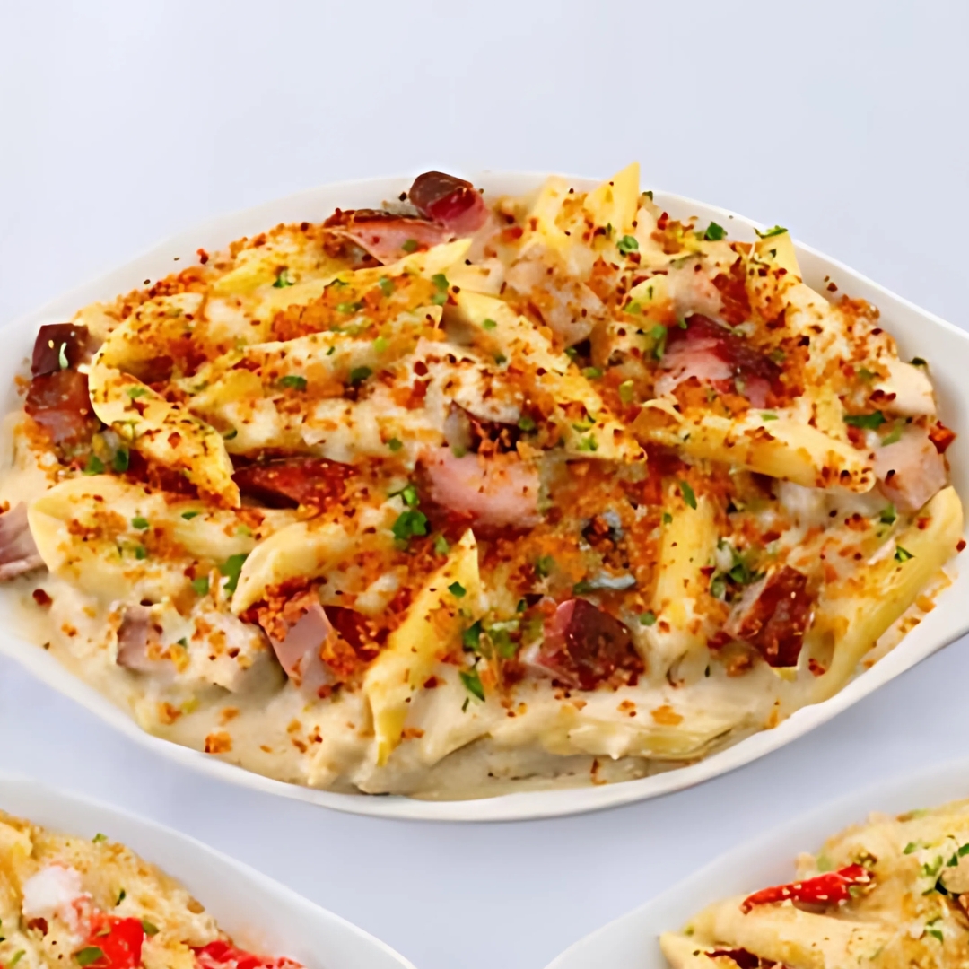 Three-Cheese Pork Mac & Cheese